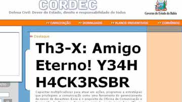 Imagem Hacker deixa mensagem na página da Cordec