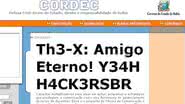 Imagem Hacker deixa mensagem na página da Cordec