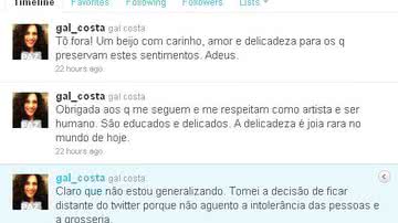 Imagem Gal Costa abandona o Twitter