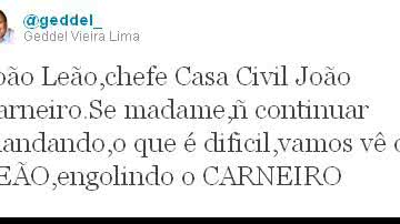 Imagem Geddel diz que Leão vai engolir o Carneiro