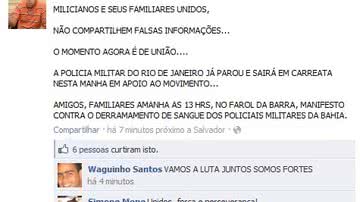 Imagem Grevistas convocam famílias de PMs para protesto na AL-BA