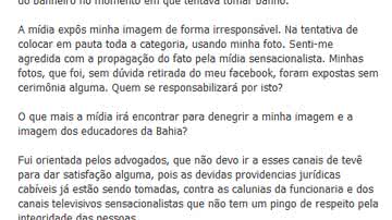 Imagem Exclusivo: professora acusada de humilhar servente fala sobre o caso