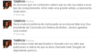 Imagem Vereadora nega ter ofendido Ivete Sangalo