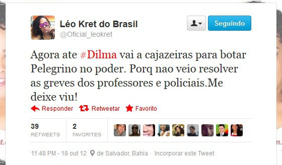 Imagem Léo Kret critica presença de Dilma em Cajazeiras