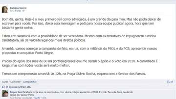 Imagem Ministério Público tenta barrar candidatura de Luciana Genro