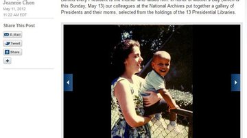 Imagem Casa Branca divulga foto de Obama com sua mãe