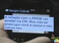 Imagem TV flagra mensagem de petista tranquilizando Sérgio Cabral por CPI