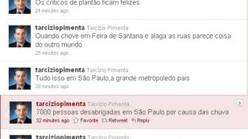 Imagem Tarcízio Pimenta desabafa no Twitter