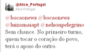 Imagem Alice Portugal nega ser vice de Pelegrino