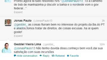 Imagem Geddel e Jonas Paulo trocam insultos no Twitter