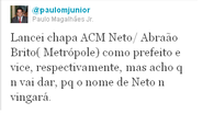 Imagem Magalhães Jr. provoca primo no Twitter