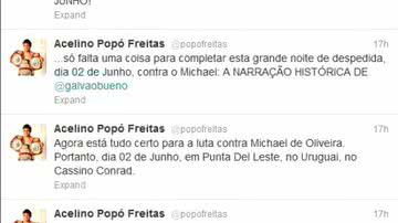 Imagem  Popó confirma confronto via twitter