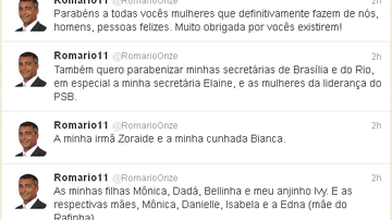 Imagem Romário faz homenagem peculiar às mulheres