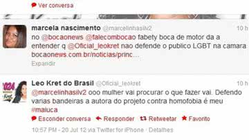 Imagem LéoKret chama seguidor no Twitter de  “otário”
