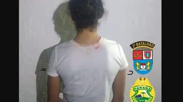 Mulher suspeita de jogar soda cáustica em jovem - Foto: PM-PR