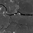 Imagem de satélite de parte da Ilha das Guianas entre os rios Orinoco e o canal de Cassiquiare, na Venezuela. - Foto: INPE
