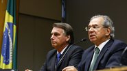 Presidente da República Jair Bolsonaro e o Ministro de Estado da Economia Paulo Roberto Nunes Guedes, durante declaração à imprensa. - Foto: Clauber Cleber Caetano/PR