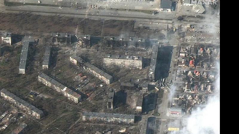 Imagens de satélite mostram Mariupol destruída - Imagem de satélite/Maxar Technologies