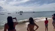 Imagem Vídeo: Banhistas são retirados do mar após tubarão ser visto na praia do Porto da Barra
