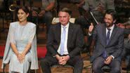 Michelle Bolsonaro, Jair Bolsonaro e o prefeito de SP, Ricardo Nunes. - André Bueno/Rede Câmara