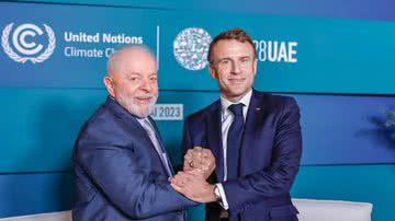 O Presidente francês Emmanuel Macron e o Presidente Lula - Ricardo Stuckert / PR