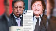 Javier Milei e Gustavo Petro - Reprodução: X