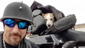 Cachorro viajando em moto - Reprodução/Facebook