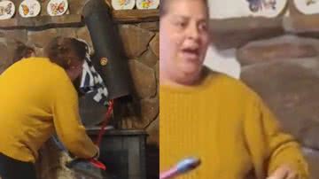 Imagem Mulheres ouvem barulho em chaminé e ficam boquiabertas com o que encontram; assista