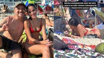 Imagem No meio do povo! Bruna Marquezine curte praia no Rio de Janeiro e é tietada por fã; veja vídeo