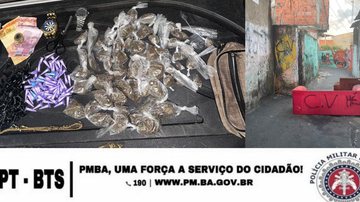 PM recebeu denúncia de que grupo criminoso estava fechando rua e impossibilitando que moradores passassem - Divulgação | SSP-BA