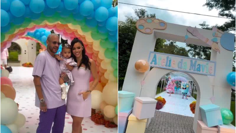 Com look combinando, Neymar e Bruna Biancardi chegam para aniversário de 1  ano de Mavie; veja vídeos