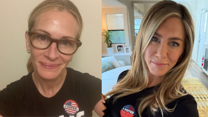 Famosos votam para presidente dos EUA - Instagram @juliaroberts e @jenniferaniston