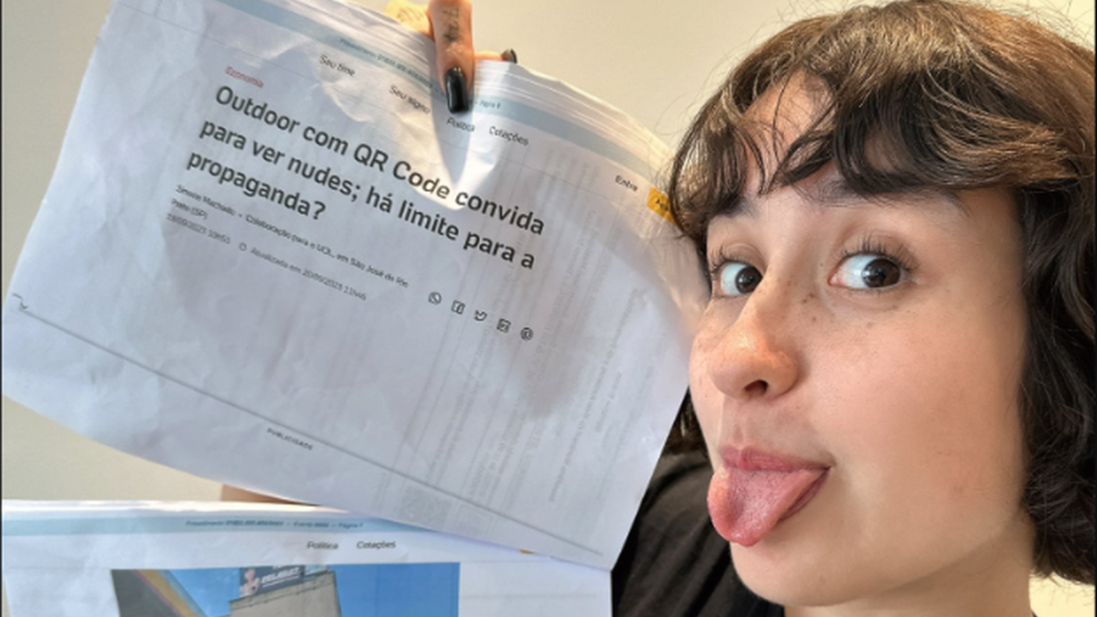 Influencer é notificada pelo MP após divulgar nudes em outdoor