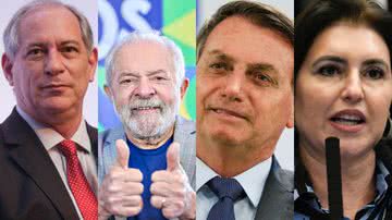 Foto Ciro: Dinaldo Silva/BNews; Foto Bolsonaro: Clauber Cleber Caetano/PR; Foto Lula: Ricardo Stuckert/Divulgação; Foto Tebet: Reprodução / Twitter / @simonetebetbr