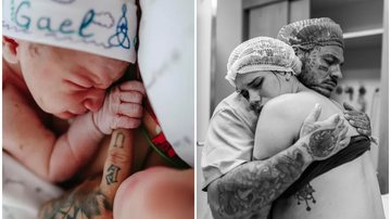 Tiago Toguro, sua namorada Nara Paraguaia e o bebê do casal, Gael - Foto: Reprodução/Instagram @toguro