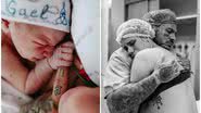 Tiago Toguro, sua namorada Nara Paraguaia e o bebê do casal, Gael - Foto: Reprodução/Instagram @toguro