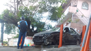 Veículo faltou freio na manhã desta segunda-feira (23), na ladeira do Arraial do Retiro, - Divulgação