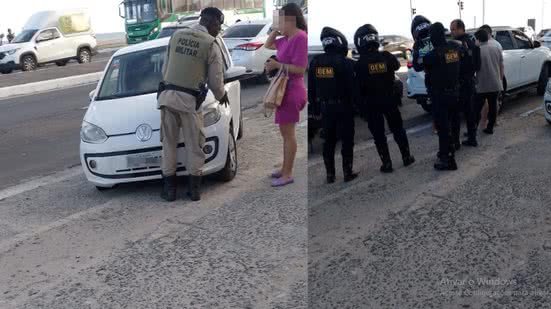 Tentativa de roubo de carro mobiliza policiais na orla de Salvador - Arquivo pessoal