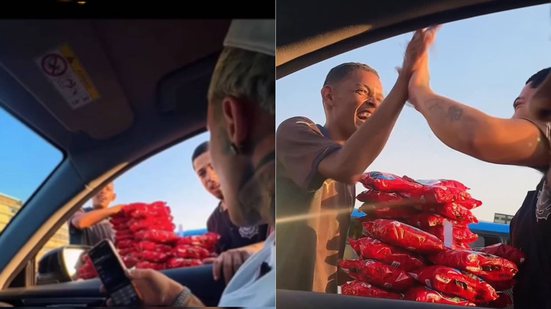 Funkeiro famoso surpreende jovens vendedores com Pix de R$ 500: “Ajudando 2 pessoas”