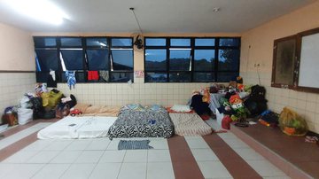 Abrigo temporário em escola de Ilhéus - Lara Curcino/BNews