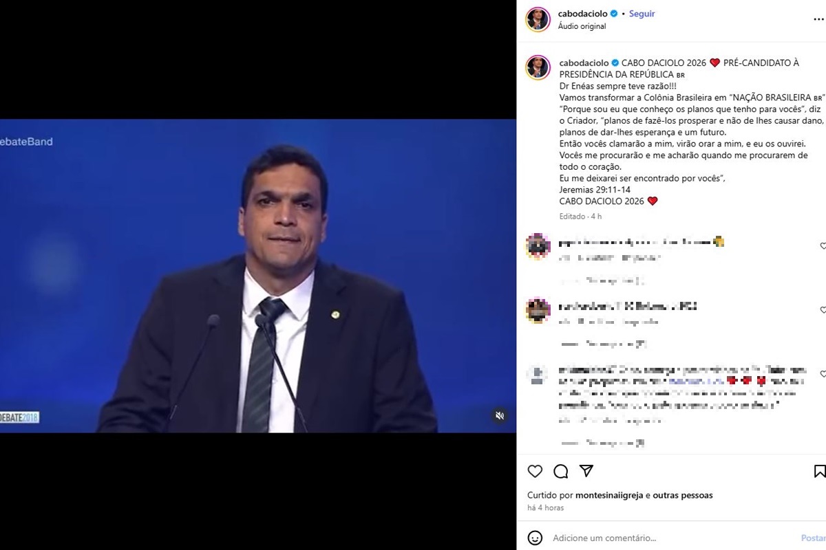 Reprodução da postagem de Cabo Daciolo