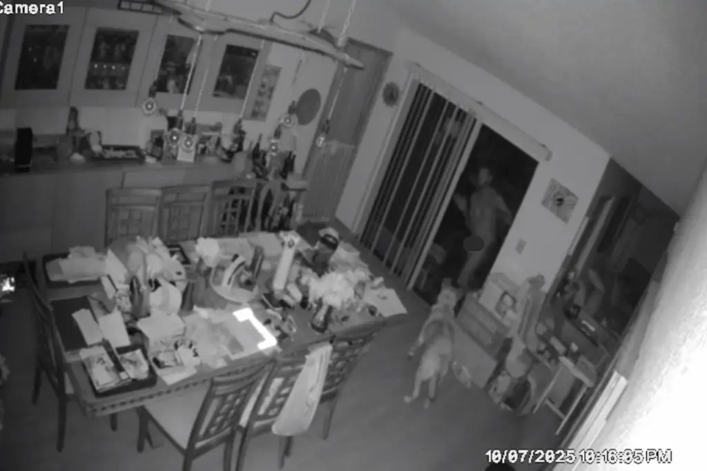 O homem nu foi flagrado entrando em uma casa. reprodução: Tim Reischmann Facebook