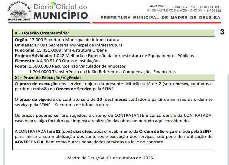 Publicação do contrato