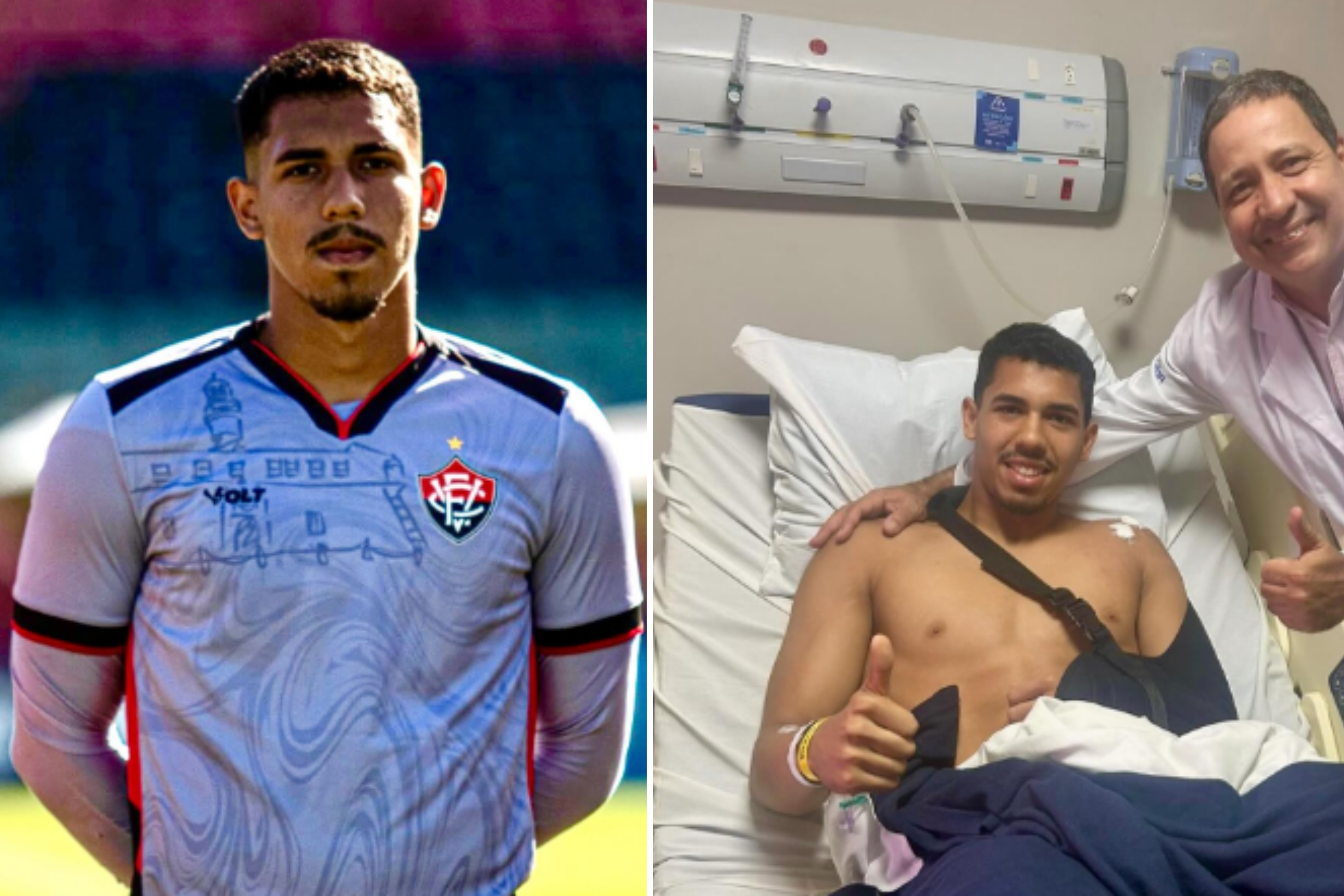 Davi após cirurgia no ombro (Foto: Reprodução/Redes Sociais)