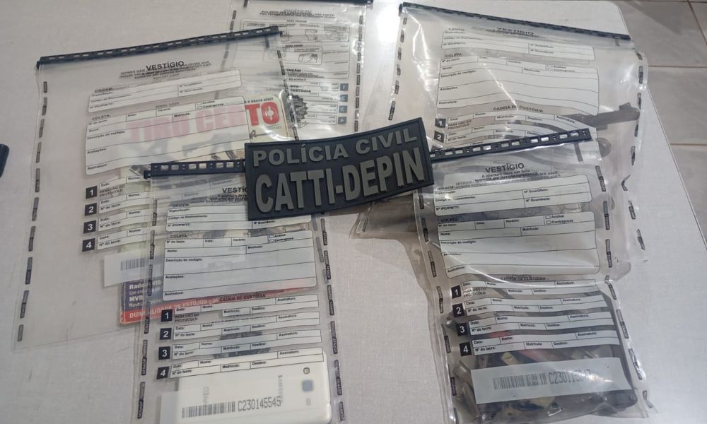Foto dos itens apreendidos pela PCBA