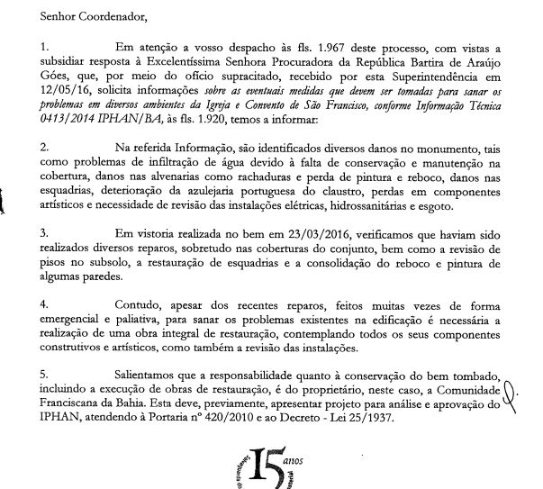Informações Técnicas IPHAN nº 92/2016