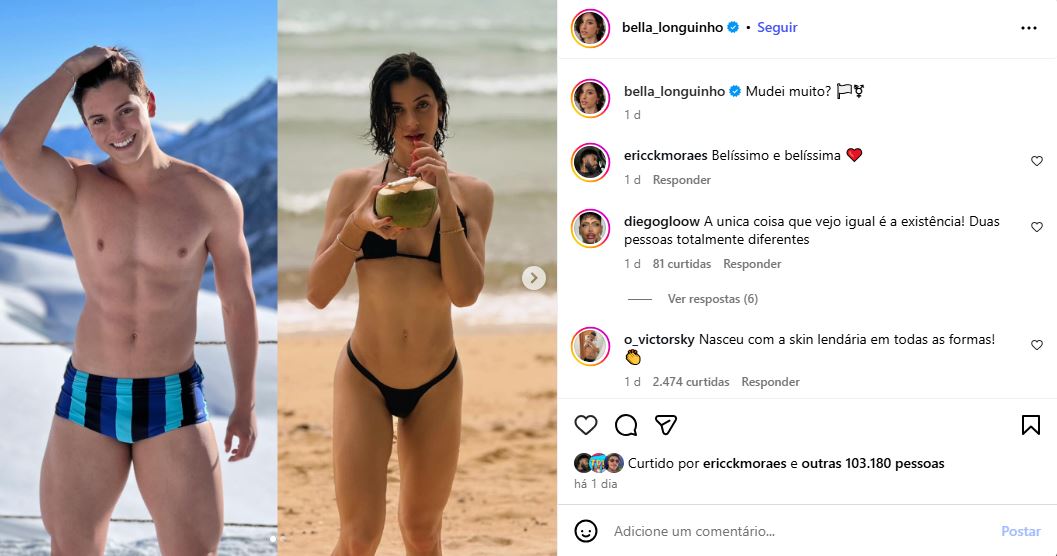 bella longuinho antes e depois