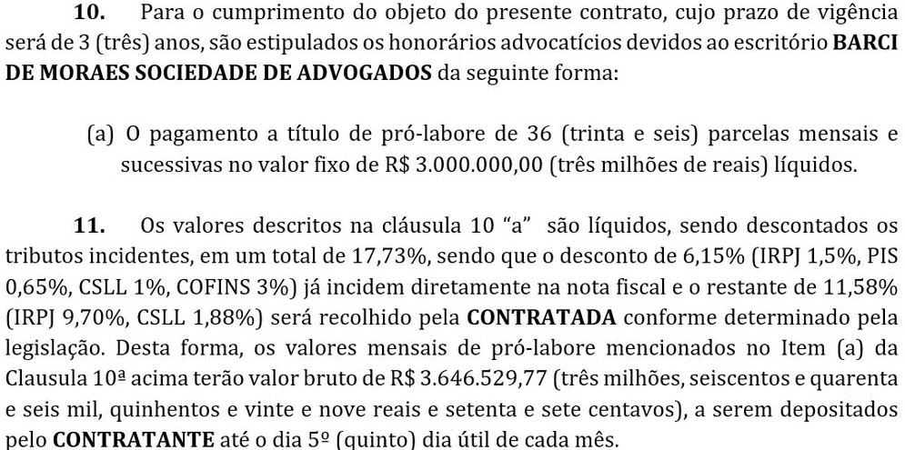 Contrato do Banco Master com o escritório da mulher de Moraes prevê atuação perante Banco Central, Receita Federal e Cade — Foto: Reprodução