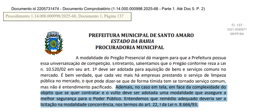 Parecer da Procuradoria