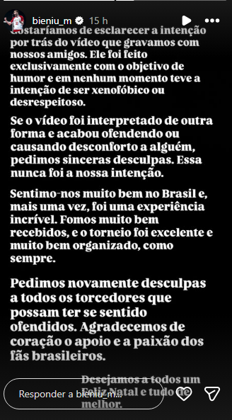 Publicação nas redes sociais